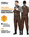FOXELLI CHEST WADERS WATERPROOF 4MM NEOPRENE MEN SIZE 8 BROWN - Like New