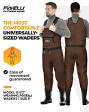 FOXELLI CHEST WADERS WATERPROOF 4MM NEOPRENE HUNTING FISHING SIZE 10 BROWN - Like New