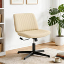 PayLessHere Criss Cross Chair Without Wheels Armless Desk Chair BEIGE - Brand New