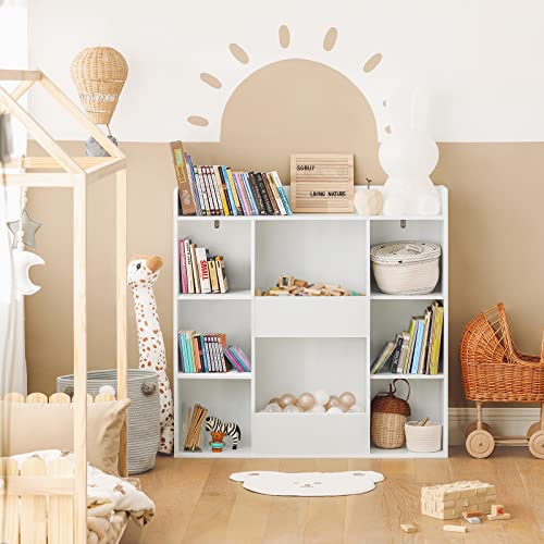 SoBuy KMB55-W Children Kids Bookcase Book Shelf Storage Display Rack - White - Like New
