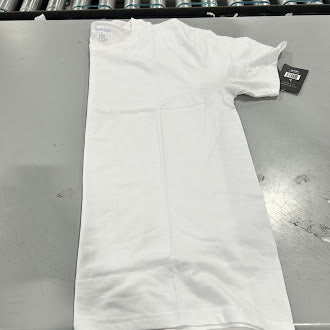 BLUE ICE PLAIN SHORT SLEEVES T-SHIRT - SIZE: MEN L - WHITE - Brand New