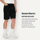 AEMN41037M25 AMAZON ESSENTIALS MEN'S RIGID RELAXED JEAN SHORT-SIZE 34-BLACK - Brand New