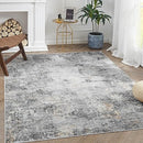 jinchan 3x5 Modern Abstract Washable Non-Slip Accent Area Rug, Gray - Brand New