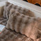 NEELVIN BROWN FAUX FUR COZY SOFT DOUBLE-SIDED THROW PILLOW COVERS, SET OF 2 - Like New