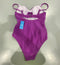 CUPSHE ONE PIECE SWIMSUIT WOMEN BATHING SUITS TWIST FRONT SWIMWEAR - M - PLUM - Like New