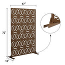 YESUNEED METAL PRIVACY SCREEN OUTDOOR 72" H×47" W FREESTANDING - BROWN&STAR - Like New