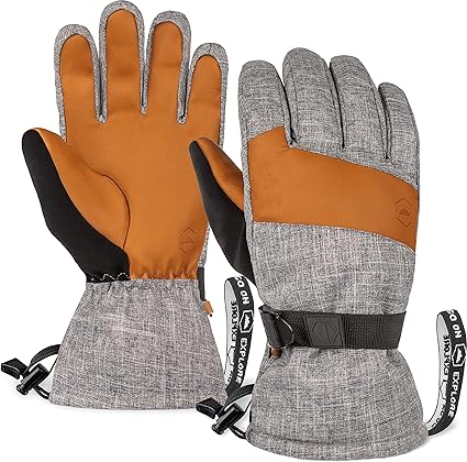 TOUGH OUTDOORS SKI & SNOW GLOVES - COLD WEATHER WINTER GLOVES M- GRAY/BROWN - Like New