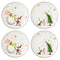 LENOX 894166 MERRY GRINCHMAS 4-PIECE ASSORTED ACCENT PLATE - GREEN - Like New