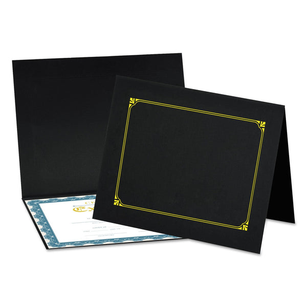 UNIVERSAL 8 IN. X 10 IN. A4 CERTIFICATE/DOCUMENT COVER (6/PACK) UNV76895 - BLACK - Brand New