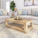 PLANK+BEAM MODERN RECTANGULAR COFFEE TABLE WITH SHELF (2700517000-150 - BLONDE) - Like New
