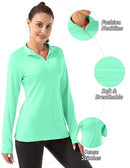 FKEEP Women Polo Shirts Long Sleeve UPF 50+ Sun Protection Tennis Golf XS Mint - Brand New