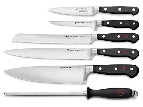 Wusthof Classic 6-Piece Kitchen Knife Set WU9751 - BLACK Like New