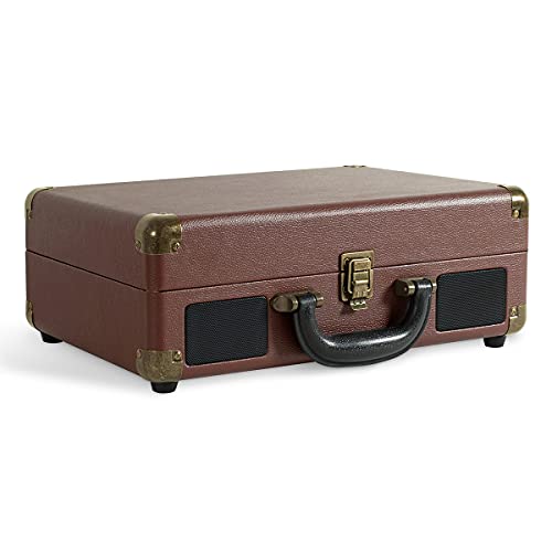 Victrola Journey+ Bluetooth Suitcase Record Player VSC-400SB-DBR-SDF, Brown - Like New