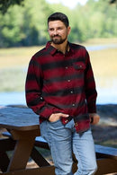 LEGENDARY WHITETAIL MENS LONG SLEEVE 100% COTTON FLANNEL LARGE - RED PLAID - Brand New
