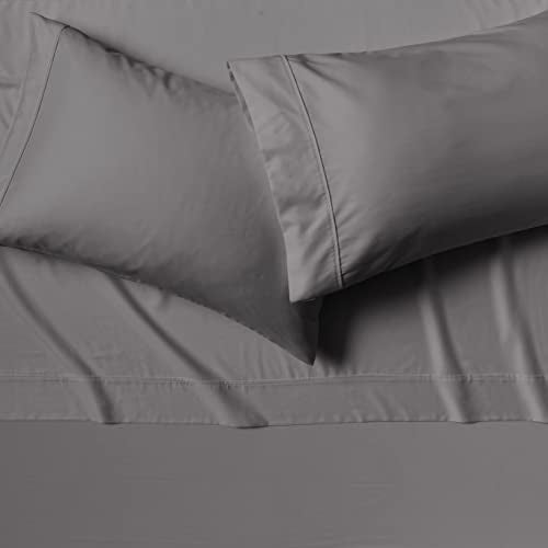 AMAZON AWARE 100% ORGANIC COTTON 300 THREAD COUNT SHEET SET FULL DARK GRAY - Like New