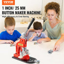 VEVOR BUTTON MAKER MACHINE, 25MM (1 INCH) BADGE PUNCH PRESS KIT - RED - Like New
