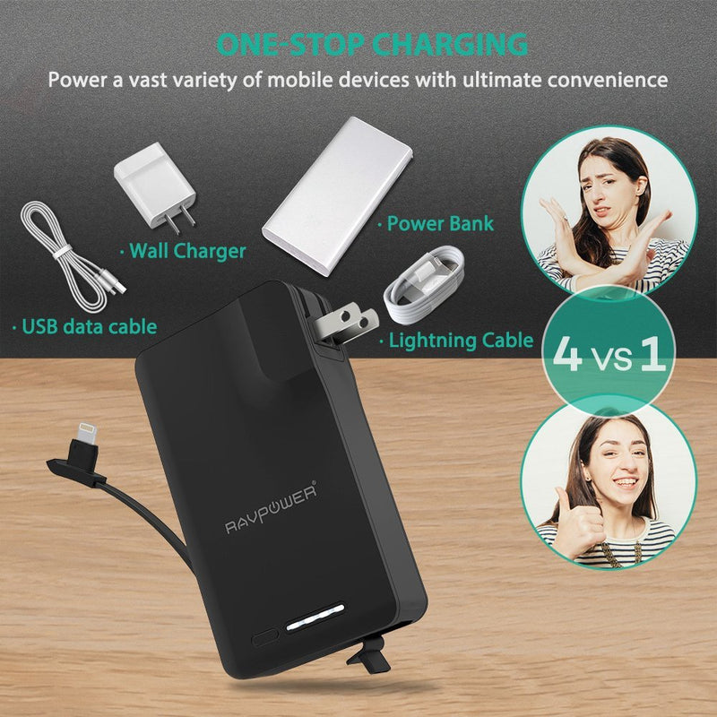 RAVPOWER 9000MAH 18W LIGHTNING CONNECTOR POWER BANK USB OUTPUT - Scratch & Dent