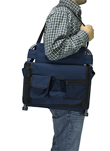 GCI OUTDOOR BLEACHERBACK LUMBAR STADIUM SEAT WITH PADDED BACKREST - NAVY - Like New