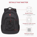 SwissGear 1186 Bungee Backpack, Grey (Laptop Version), 17.75 inch - Brand New