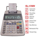 Sharp EL-1750V Two-Color Portable Printing Calculator - Gray - Like New