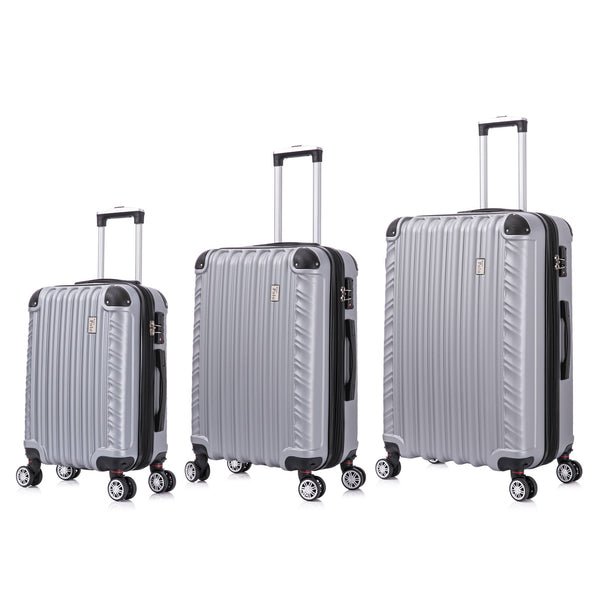 BRONCO POLO LUGGAGE MALETAS BAG SUITCASE 3 PCS - SILVER Like New