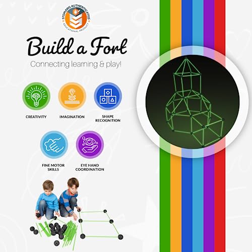 TYTAN TILES GLOW IN THE DARK FORT 130-PIECE BUILDING SET - GREEN - Like New