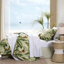 QUEEN PALMIERS COMFORTER SET TOMMY BAHAMA TROPICAL BOTANICAL BEDDING - GREEN - Like New