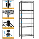 HOME BI 5-Tier Wire Shelving Unit 5 Layers Tall Storage Shelves - Black - Brand New