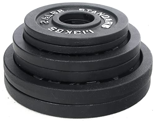 Signature Fitness Olympic 2-Inch Cast Iron Plate, Multiple Sizes, Black - Like New