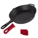 CUISINEL CAST IRON SKILLET 10" FRYING PAN WITH SPOUTS PAN SCRAPER - CAST IRON - Like New
