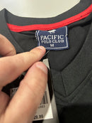 PACIFIC POLO CLUB BLACK MEDIUM LONG SLEEVE T SHIRT - BLACK - Brand New