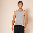 AMAZON ESSENTIALS MEN'S BREATHABLE COTTON SLIM FIT TANK 6 PCK SIZE L BLACK/GRAY - Brand New