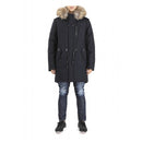 Mackage Moritz DFR Men's Fur Lined Down Parka, Size 44, Navy Brand New