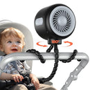 KOONIE OSCILLATING STROLLER FAN FLEXIBLE TRIPOD USB BATTERY OPERATED - BLACK - Like New