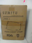 SUMITU LUXURY SOFT BED PILLOW SIZE QUEEN 2 PACK - WHITE - Brand New