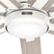 Hunter Fan Company 60" Ceiling Fan Light Kit Handheld Remote - MATTE FRESH WHITE - Like New