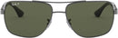 Ray-Ban Men's RB3483 Metal Square Sunglasses - POLARIZED GREEN/GUNMETAL Like New