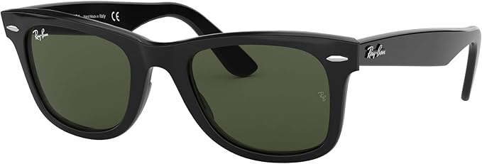 RAY-BAN ORIGINAL WAYFARER SQUARE SUNGLASSES 52 MILLIMETER - BLACK/G-15 GREEN - Like New