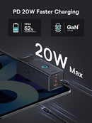 BASEUS CHARGING STATION 100W 5 IN 1 TRAVEL POWER STRIP USB C CHARGER - BLACK - Brand New