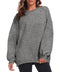Fkeep Oversized Sweatshirt Women Crew Neck Fleece Casual Long Sleeve Dark Grey - Brand New