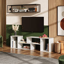 DEVAISE Console TV Stand Entertainment Center Media Bookcase Shelf - White - Brand New