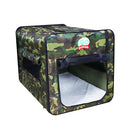GO PET CLUB 43" SOFT COLLAPSIBLE DOG CRATE PORTABLE THICK PADDED - CAMO - Like New