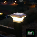 HOME ZONE SECURITY 2 PACK SOLAR POST CAP LIGHTS 12 LUMENS OUTDOOR - WHITE - Brand New