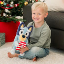 ANIMAL ADVENTURE BLUEY WITH CANDY CANE 9” HOLIDAY MINI ANIMATED PLUSH - BLUE - Brand New