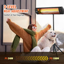 VEVOR INFRARED HEATER, 1500W, 3 SPEEDS & TIMER, 34"L, T13-GR15VDL - BLACK - Like New