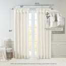 MADISON PARK LILLIAN TWISTED TAB LIGHT FILTERING LINED CURTAIN 84"X50" - WHITE - Like New