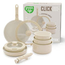 GREENLIFE 10 PIECE NONSTICK POTS PANS SET DETACHABLE HANDLE - Scratch & Dent
