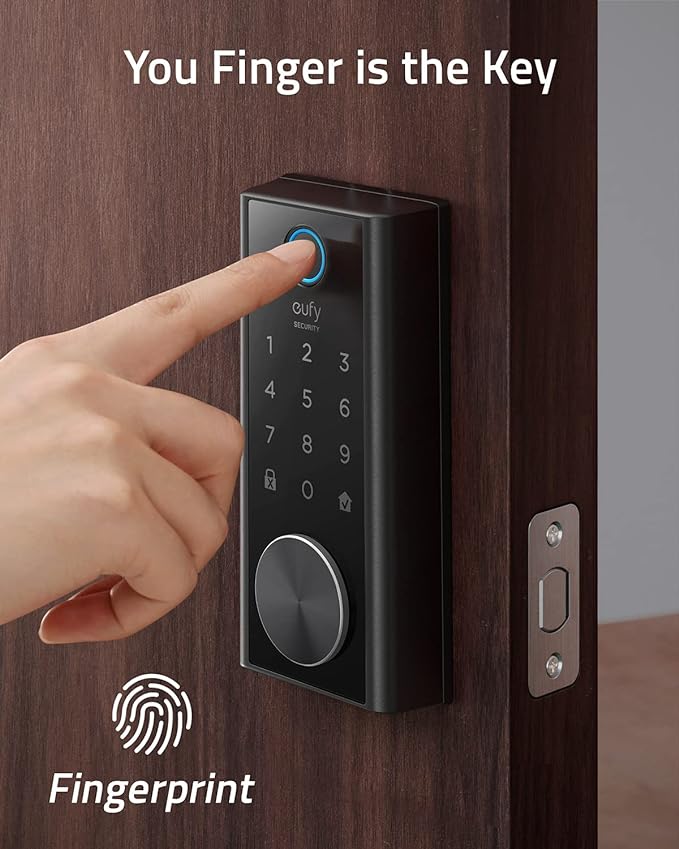 eufy Security S230 Smart Door Lock Touch & Wi-Fi Fingerprint Scanner - Black - Like New