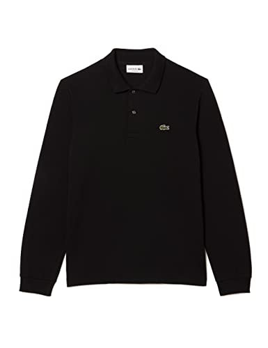 L131251 LACOSTE MEN’S CLASSIC FIT LONG-SLEEVE POLO SHIRT BLACK MEN XL - Brand New