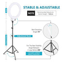 NEEWER 18" Ring Light Tripod Stand 55W Large LED Ringlight, RL-18 - Black - Like New